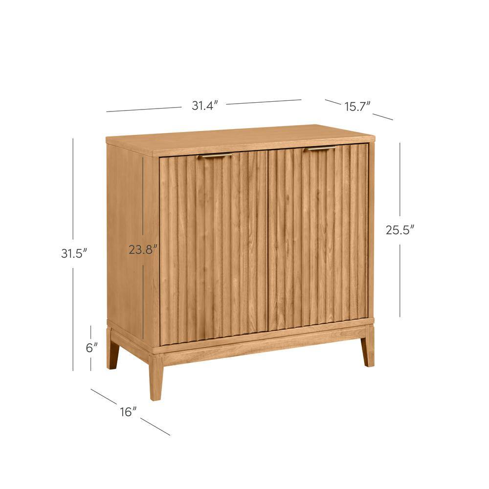 Nathan James Jasper 31 in. Warm Pine Modern Wood Sideboard Accent Storage Cabinet with Doors for Kitchen Living or Dining Room 71801