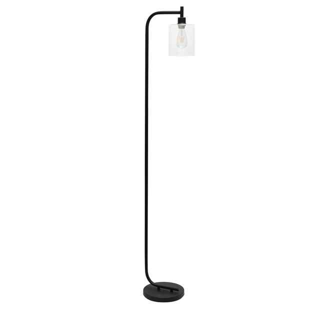 Modern Iron Lantern Floor Lamp With Glass Shade Simple Designs