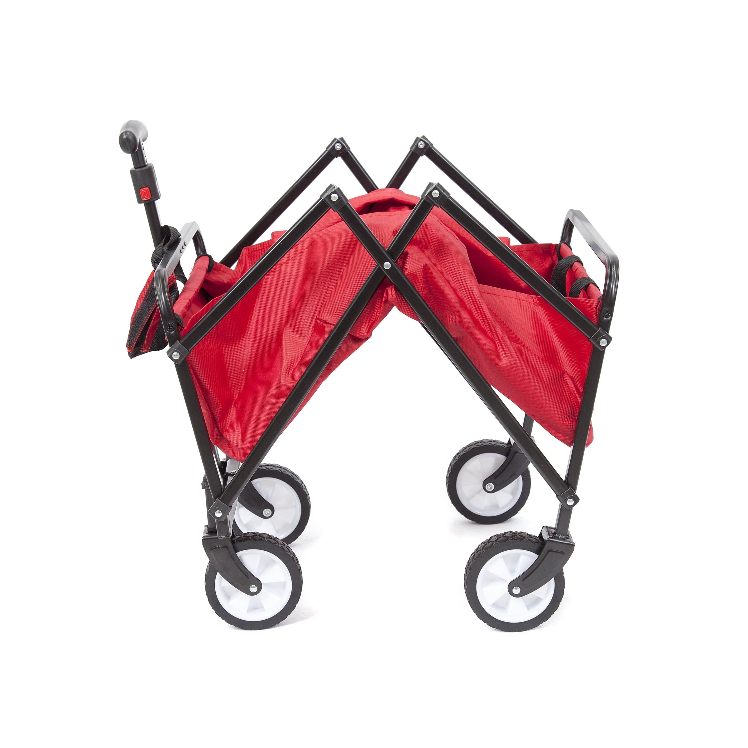 Seina Steel Compact Collapsible Folding Outdoor Portable Utility Cart, Red