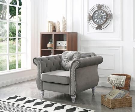 Glory Furniture G0660A-C Glory Furniture Hollywood G0660A-C Chair   DARK GRAY