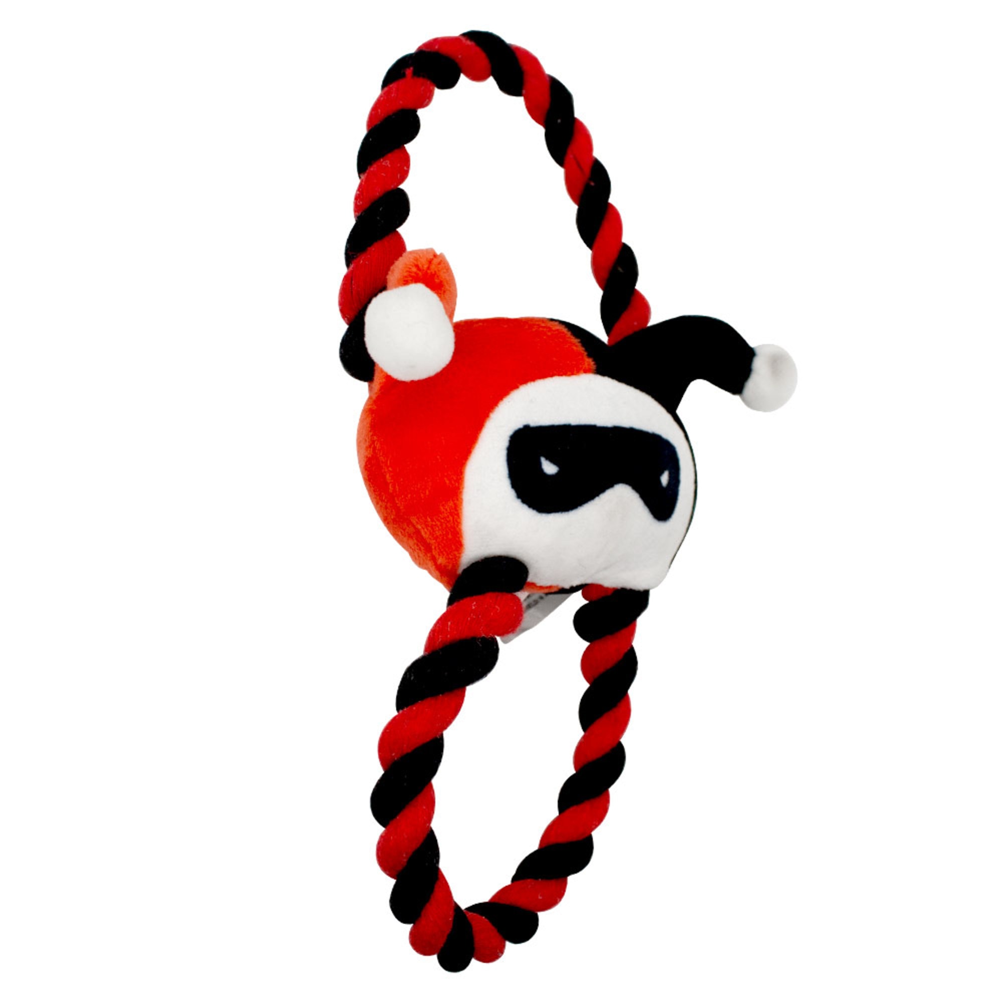 Buckle-Down DC Comics Harley Quinn Face Plush and Round Rope Dog Toy， Small