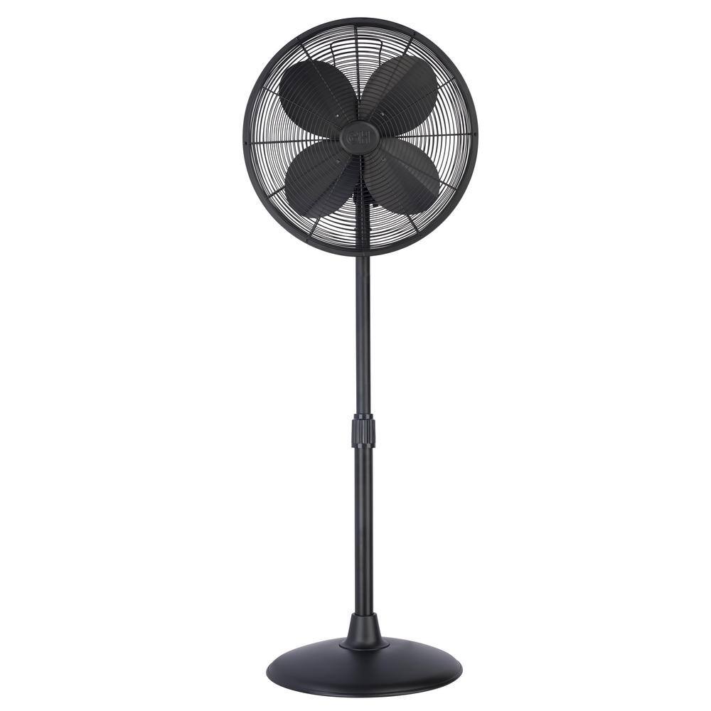 GOOD HOUSEKEEPING Retro 16 in. All-Metal Pedestal Fan in Matte Black 92654-MB