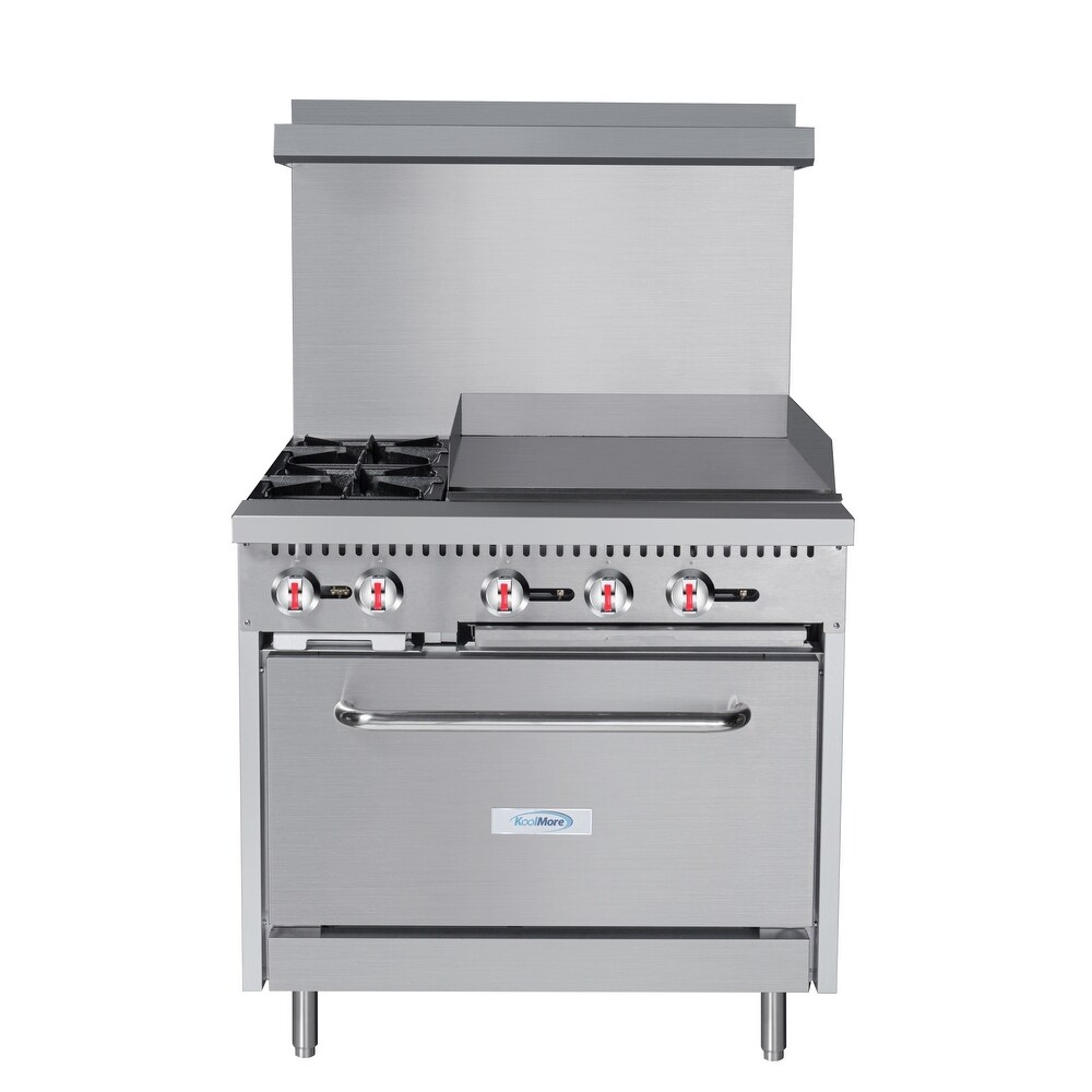 36 in. 2 Burner Commercial LP Range with 24 in. Griddle in Stainless Steel (KM CRG36 LP)