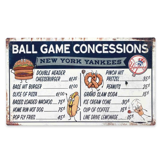 Mlb New York Yankees Baseball Concession Metal Sign Panel