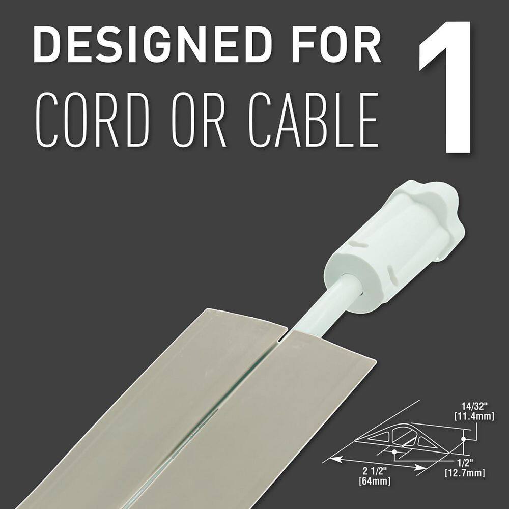 Legrand Wiremold Corduct 15 ft. 1-Channel Over-Floor Cord Protector Ivory CDI-15