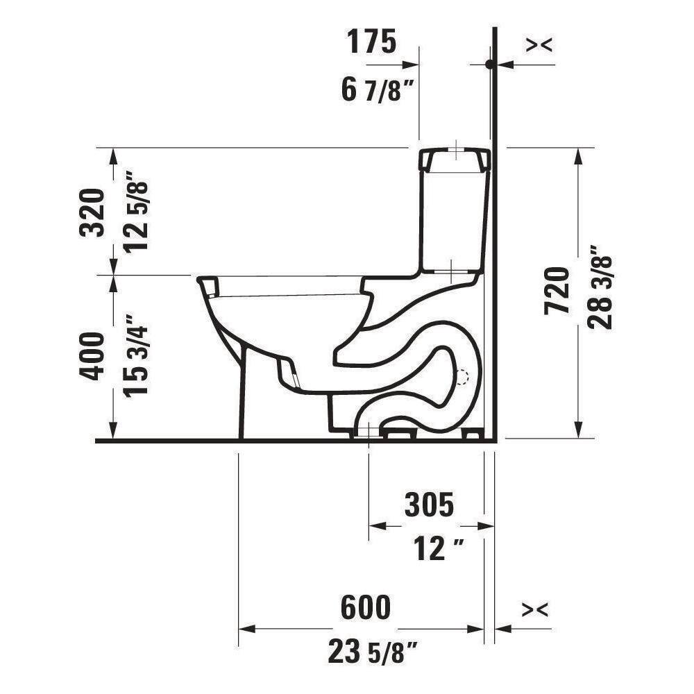 Duravit Darling New 1-Piece 1.28 GPF Single Flush Elongated Toilet in White Seat Not Included 2123010005