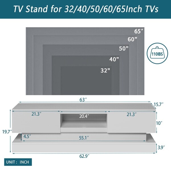 Modern LED TV Stand for TV up to 55