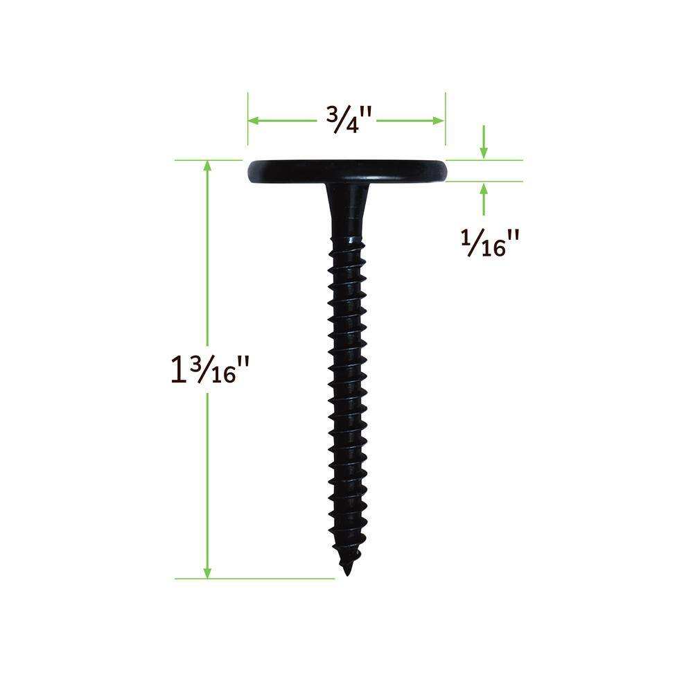 DESIGN VU 3 ft. x 6 ft. Black Metal Decorative Panel Timber Screws (for Installing Design-Vu Panels) (10-Pack) ODSC10