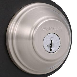 Baldwin Prestige Satin Nickel Single Cylinder Round Deadbolt Featuring SmartKey Security 380 RDB 15 SMT CP RCAL