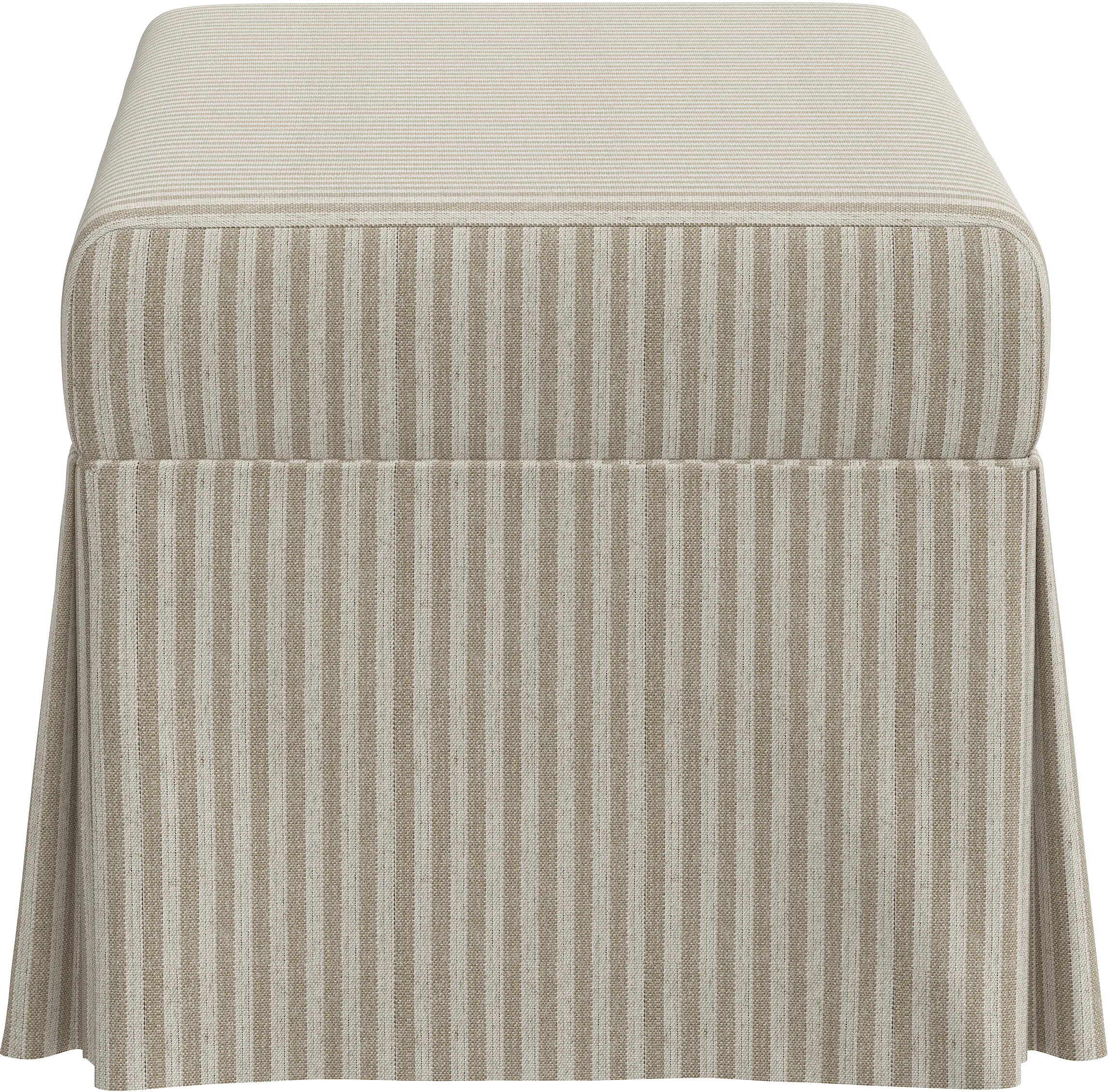 Mila Taupe Stripe Skirted Storage Bench - Skyline Furniture