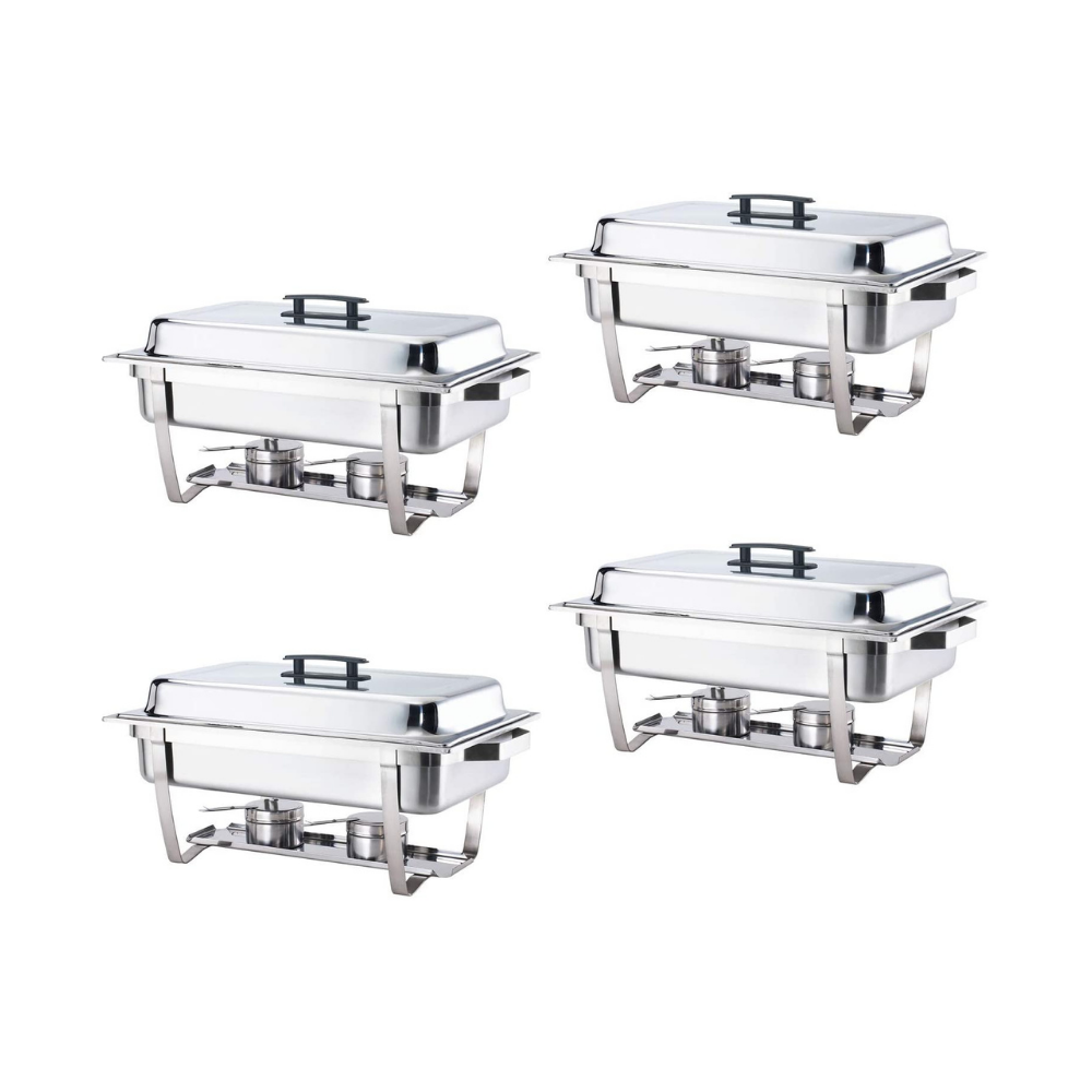 Alpha Living 4 Pack 8 Quart Stainless Steel Chafing Dish