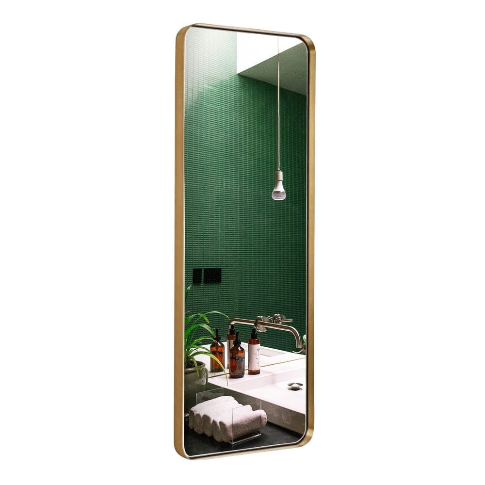 Contemporary Brushed Metal Wall Mirror