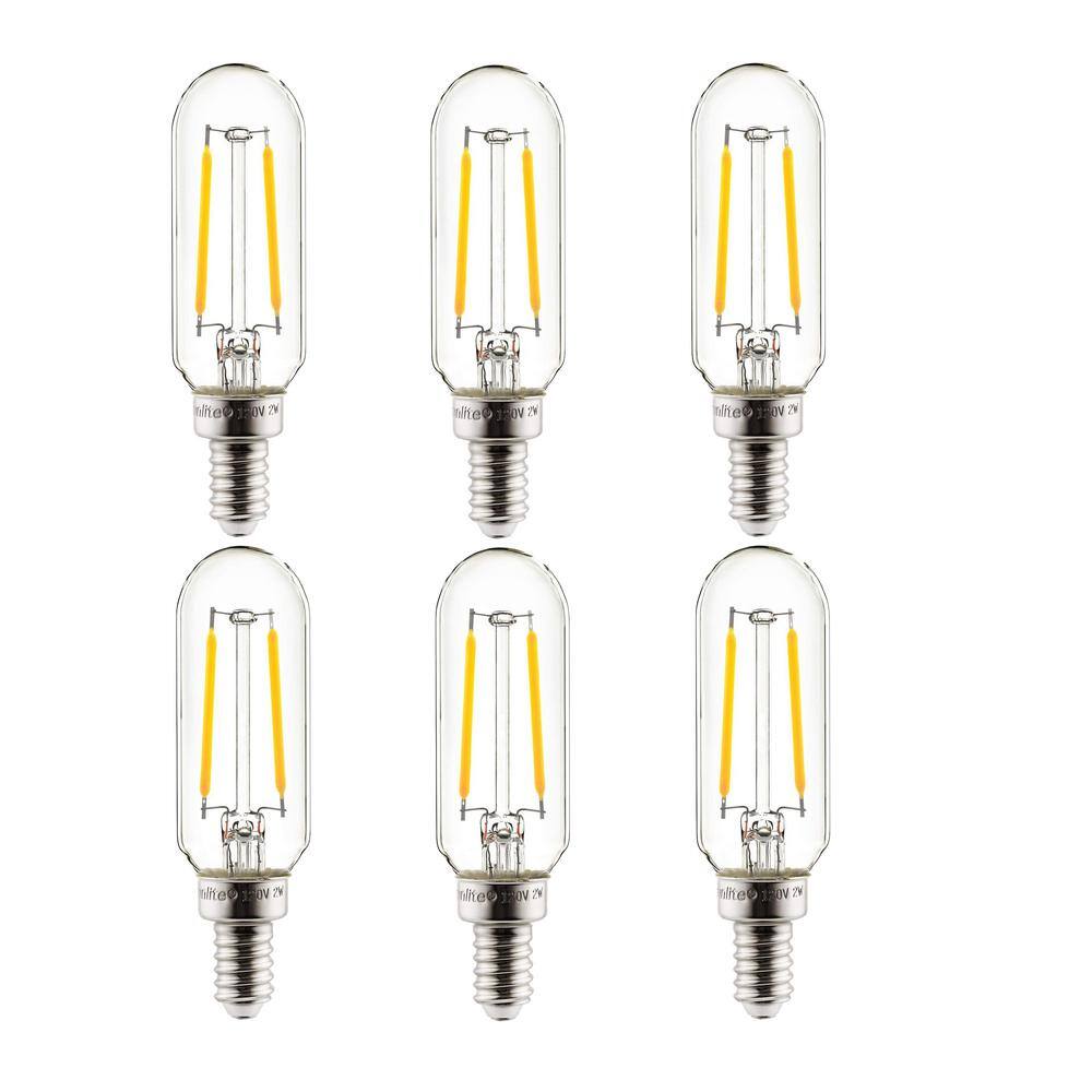 Sunlite 25-Watt Equivalent T8 Dimmable LED Filament Vintage Edison LED Light Bulb in Warm White 2700K (6-Pack) HD03448-1