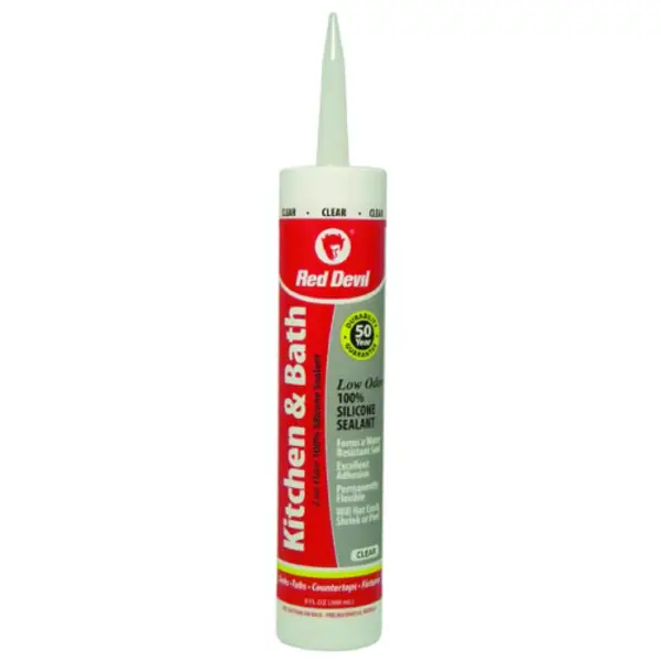 Red Devil 10.1 oz Kitchen and Bath Low Odor Silicone Sealant