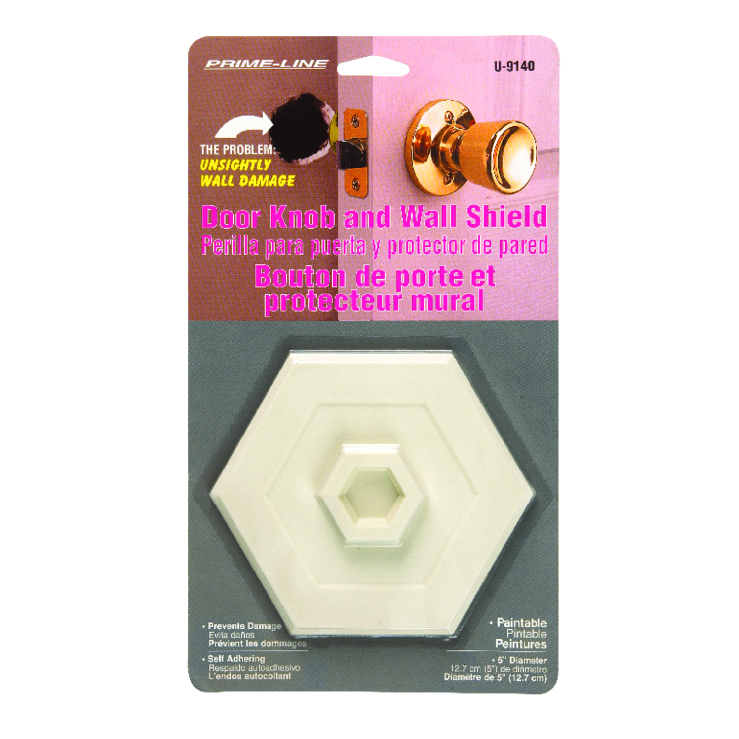 Prime-Line 1/2 in. W X 5 in. L Vinyl Ivory Wall Protector Mounts to wall 5 in.