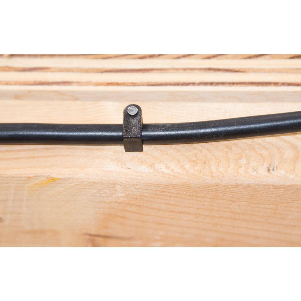 Gardner Bender 14 in. Black Plastic Staples for Coaxial Cable with Zinc-Plated Nail (25-Pack) PSB-1650