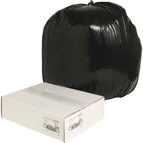 Nature Saver Recycled Black Trash Bags | 45 Gallon， Box of 100 | NAT00990