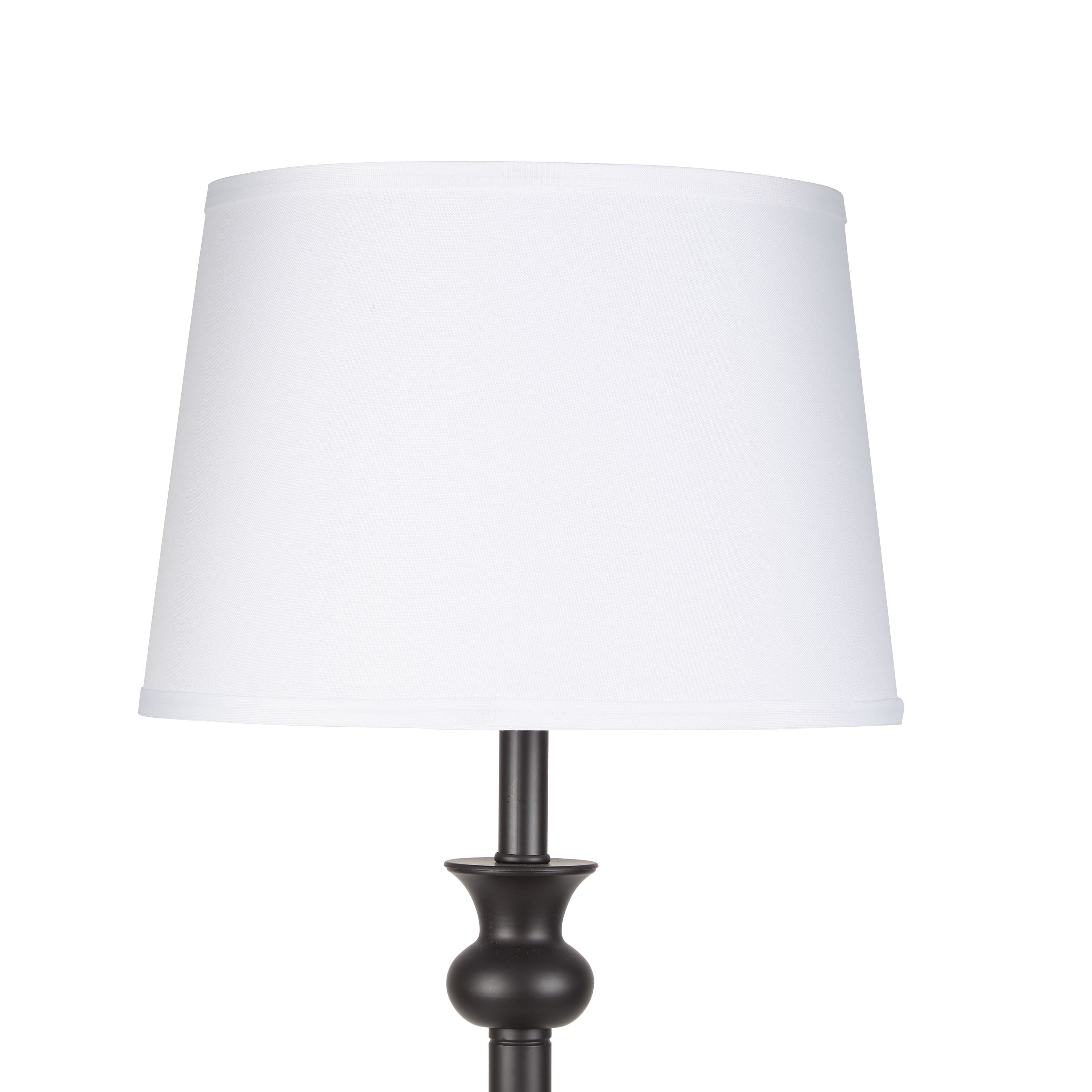 Mainstays Black Metal Table Floor Lamp with White Shade