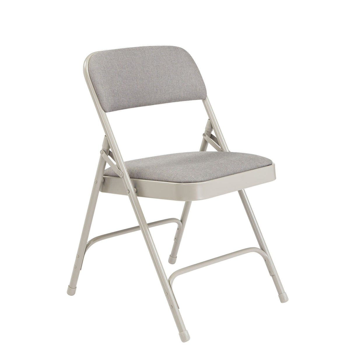 (Pack of 4) NPS 2200 Series Fabric Upholstered Double Hinge Premium Folding Chair, Greystone