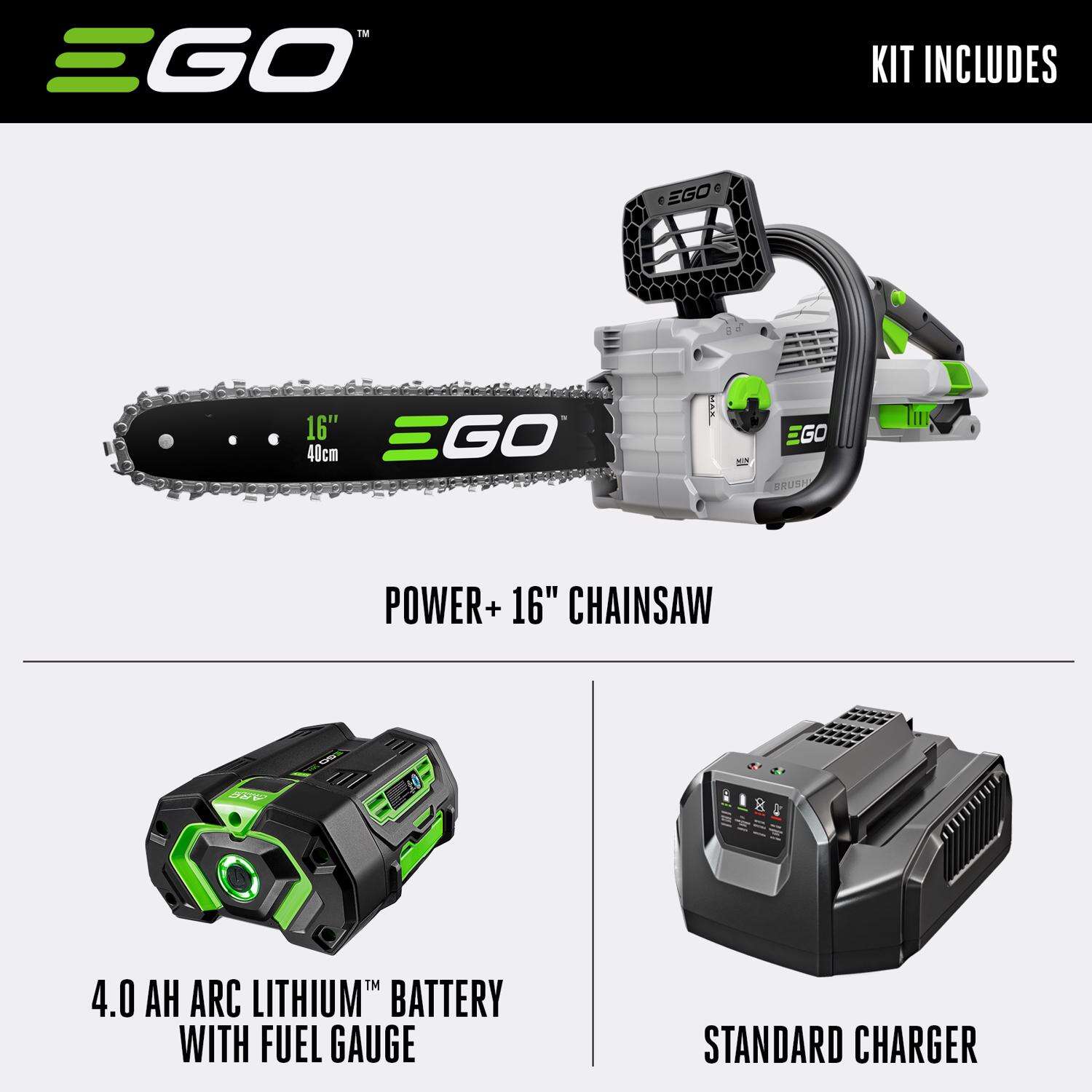 EGO Power+ CS1613 16 in. 56 V Battery Chainsaw Kit (Battery and Charger)