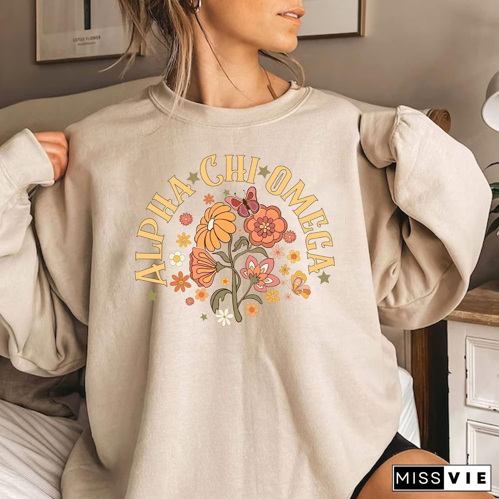 Retro Floral Alpha Delta Pi Sweatshirt