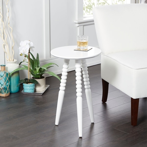 Silverwood Allison Round Accent Table with Detailed Legs