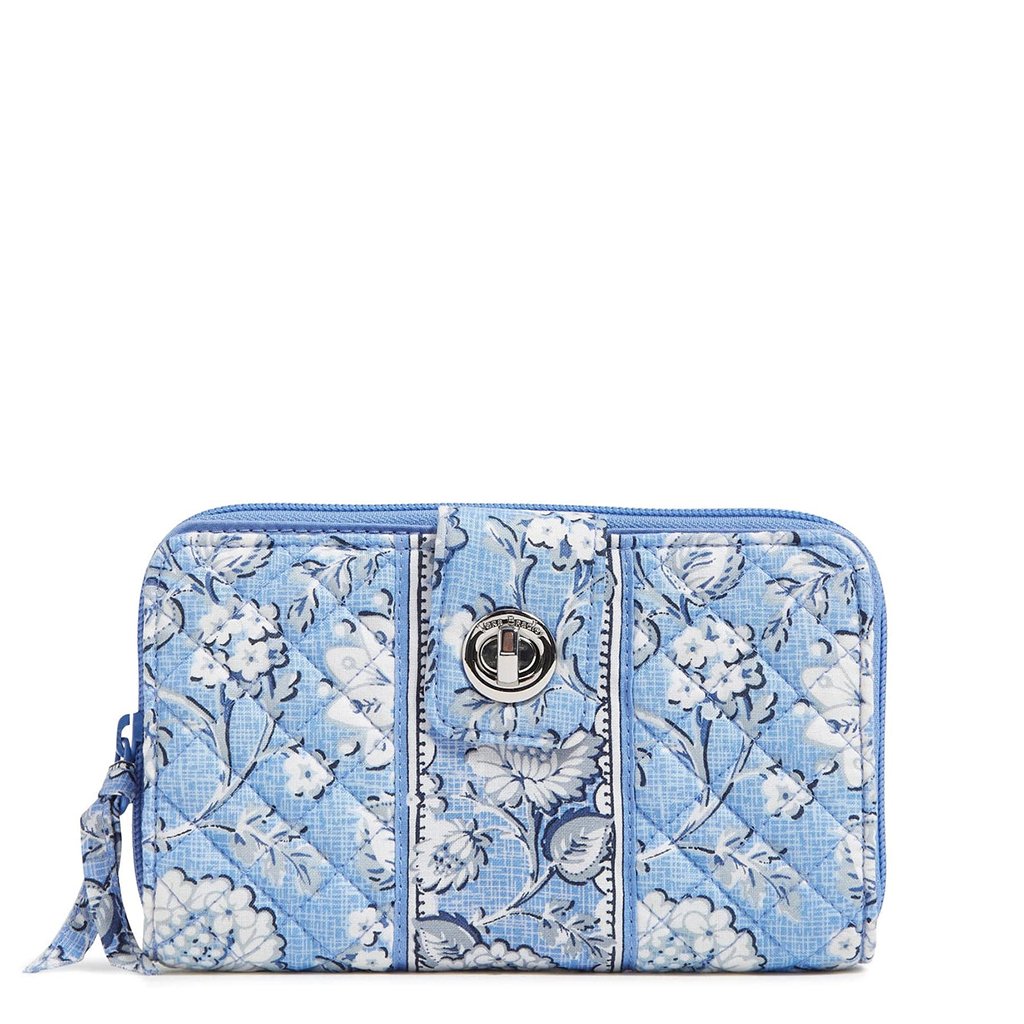 Vera Bradley  RFID Turnlock Wallet in Sweet Garden Blue