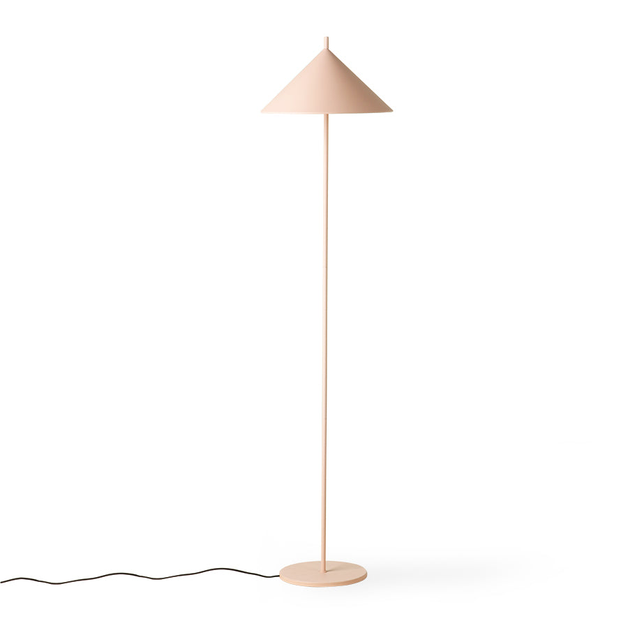 Metal triangle floor lamp - blush