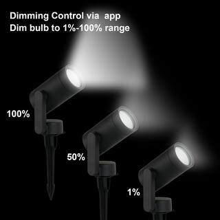 Hampton Bay Low Voltage Black LED Spotlight with Smart App Control (3-Pack) Powered by Hubspace L08557