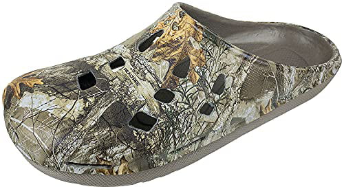 Realtree Men's Camouflage Clog Slip-on Shoe, Camo Print Clogs,Indoor Outdoor Clogs,Men's Size 8 to 13 / Women's Size 10 to 15