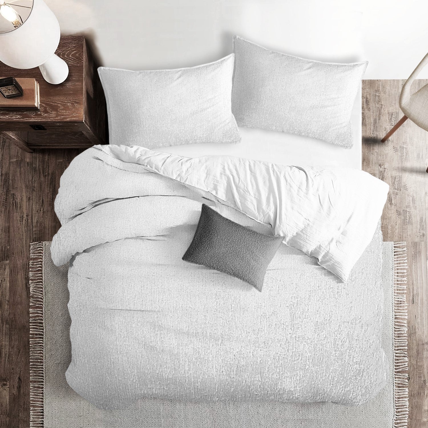 Juno Velvet White Bedding