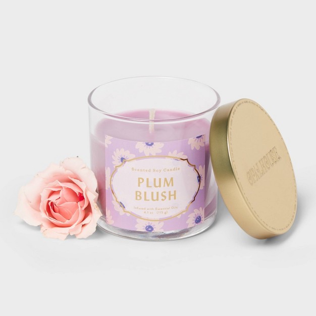 4 1oz Small Jar Candle Plum Blush