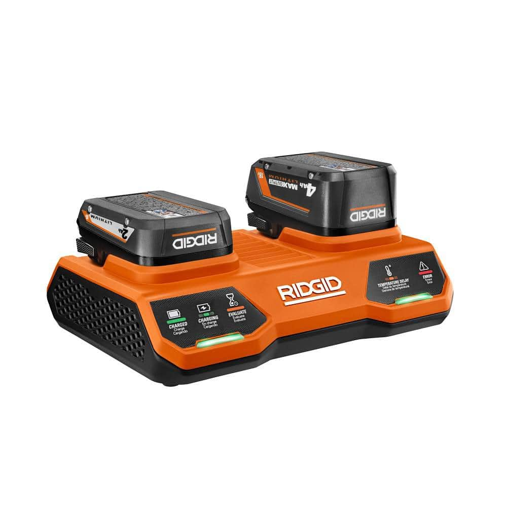 RIDGID 18V Dual Port Simultaneous Charger AC86095