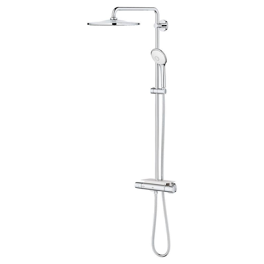 GROHE Euphoria 310 CoolTouch 3-Spray Thermostatic Shower System with Handheld Shower in StarLight Chrome 26726000