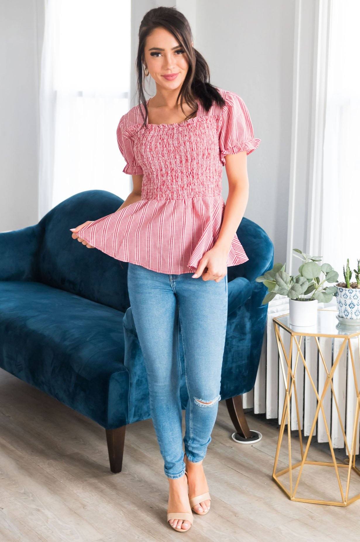 Cheery Day Modest Blouse