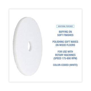 Boardwalk Polishing Floor Pads 18 in. Dia White (5-Carton) BWK4018WHI