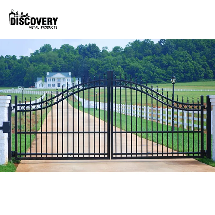 High quality strong and stable aluminum picket estate gate with automatic system