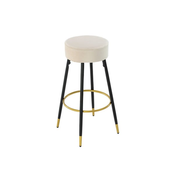 30.11 in. Metal Frame Bar Stool with Velvet Seat