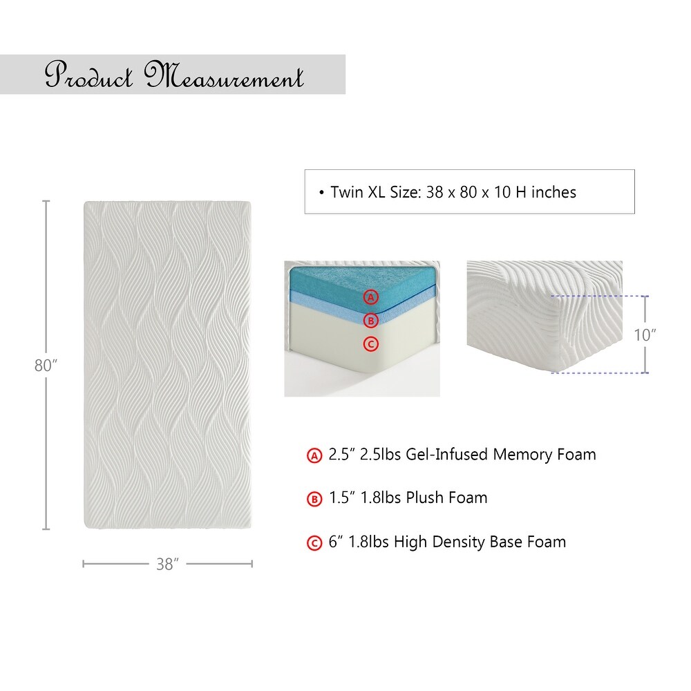 Forest 10 Inch Gel Infused Memory Foam Mattress