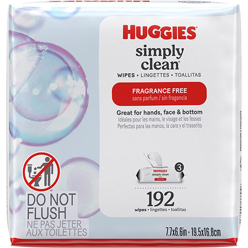 Kimberly-Clark Simply Clean Wipes - White - Unscented | Hypoallergenic， pH Balanced， Fragrance-free， Alcohol-free， Paraben-free， Phenoxyethanol-free - For Hand， Skin， Face - 1 Each | KCC54483