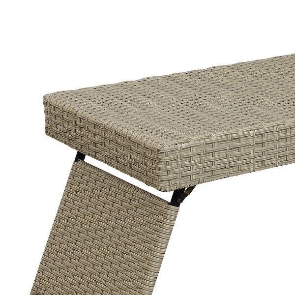 Portable Folding Wicker Table