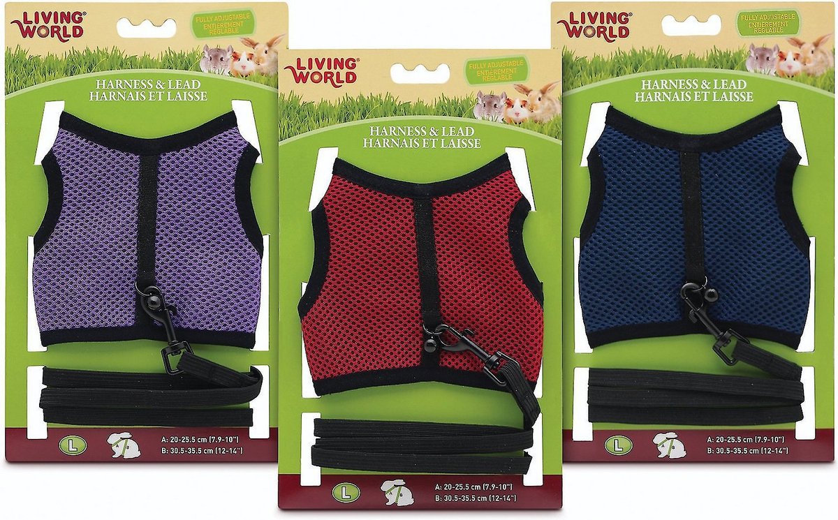 Living World Small Animal Harness and Lead， Color Varies