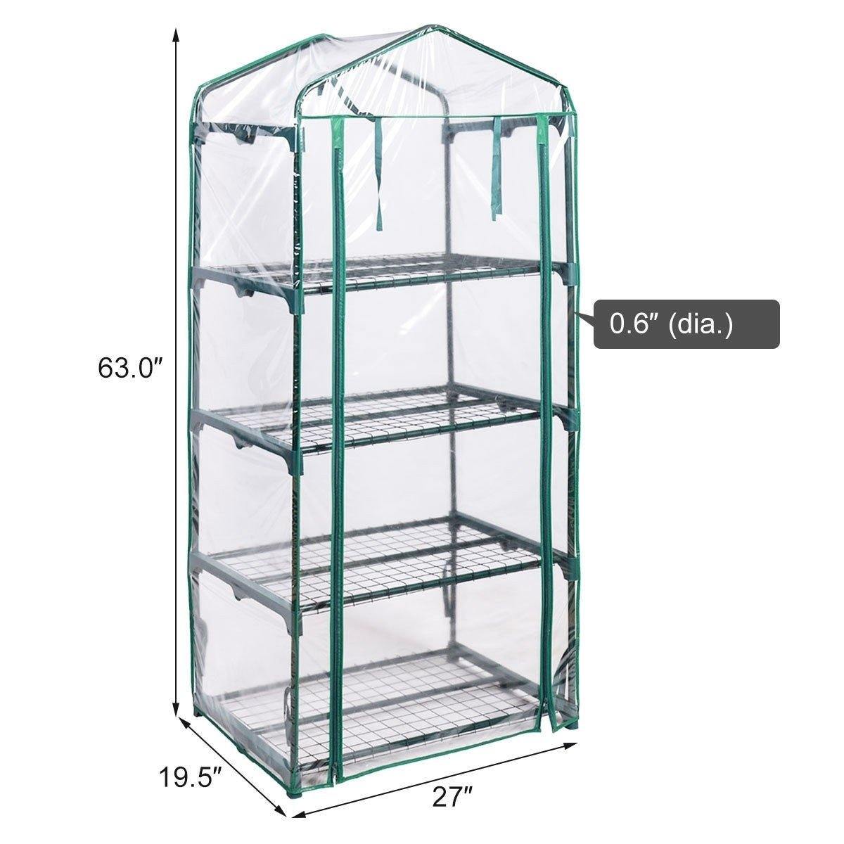 4 Tier Outdoor Portable Mini Greenhouse with Cover