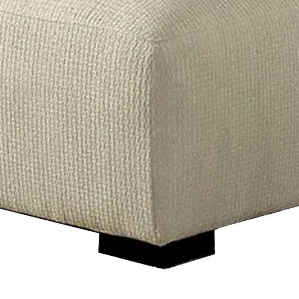 Wop 42 Inch Modern Square Ottoman Foam Seating With Bracket Legs Beige   Transitional   Footstools And Ottomans   by Dot  ampBo  Houzz