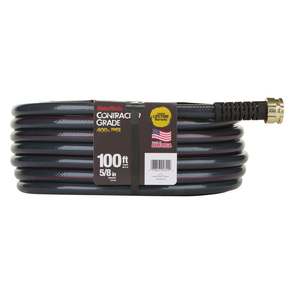 WATERWORKS 58 in. x 100 ft. Heavy Duty Contractor Water Hose CWWCGT58100