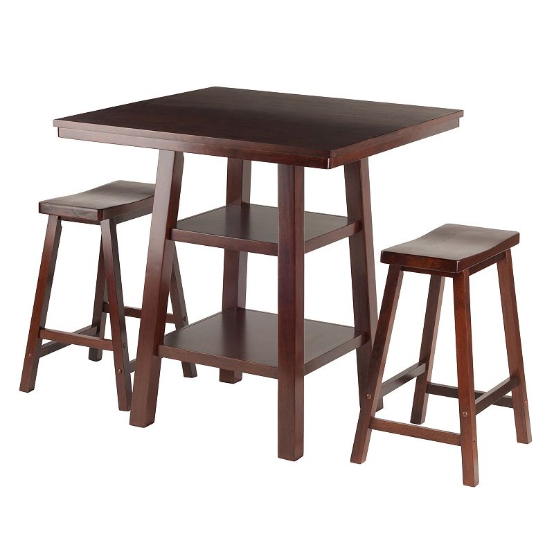 Winsome Orlando High Table and Counter Stool 3-piece Set