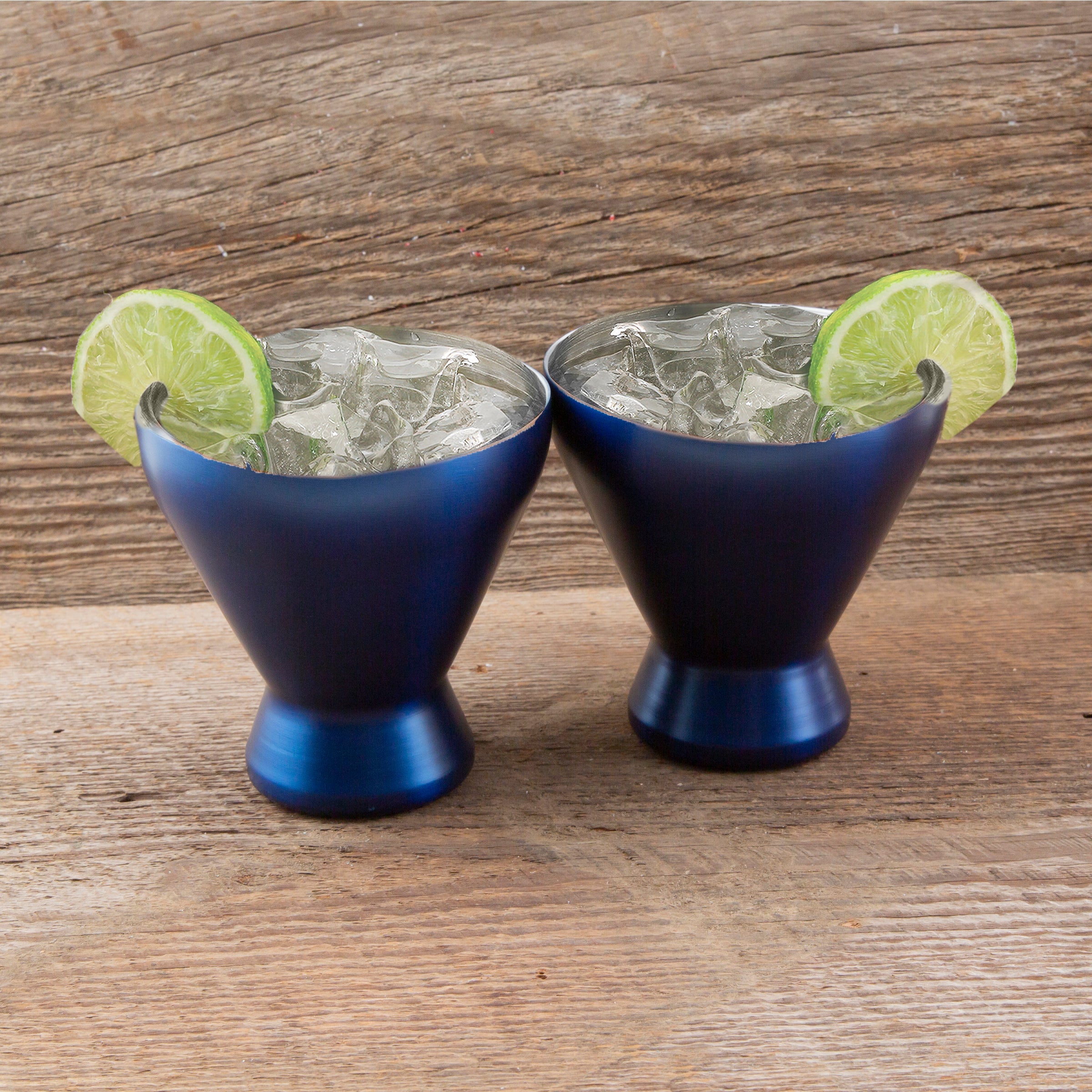 11 Oz Navy Cocktail Tumblers, Set Of 2