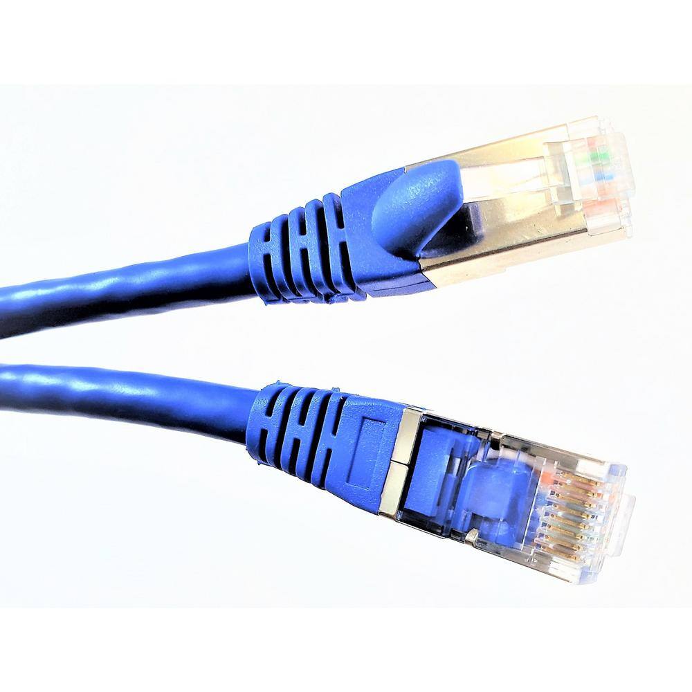 Micro Connectors Inc 1 ft. CAT 7 SFTP Double Shielded RJ45 Snagless Ethernet Cable Blue (5-Pack) E11-001BL-5