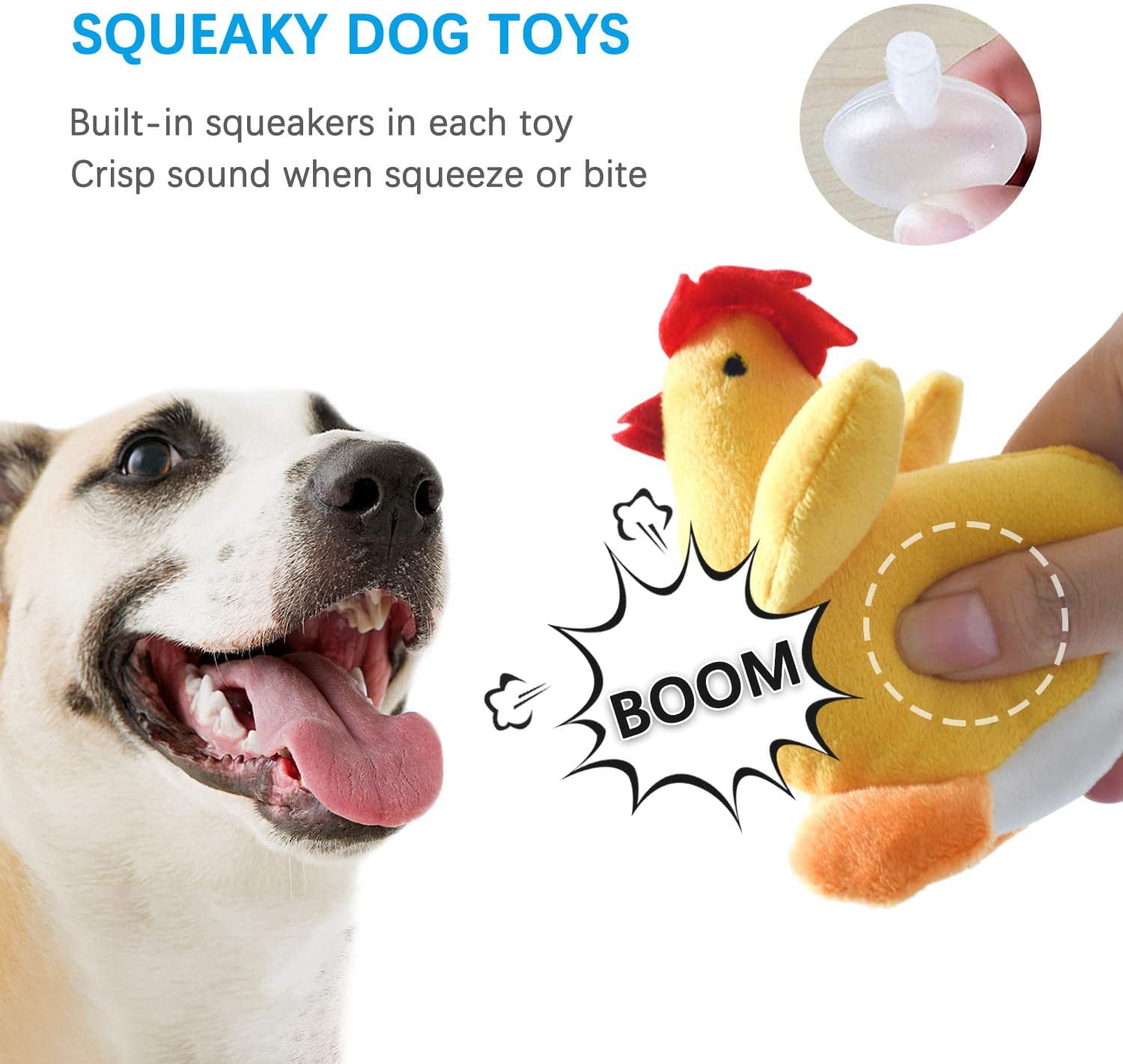 Squeaky Dog Toys for Puppy Small Medium Dogs， Stuffed Samll Dog Toys Bulk with 12 Plush Pet Dog Toy Set， Cute Safe Dog Chew Toys Pack for Puppies Teething (6 Dog Toys)