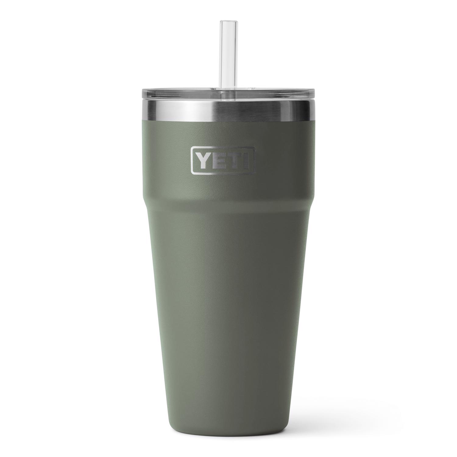 YETI Rambler 26 oz Camp Green BPA Free Bottle with Straw Cap